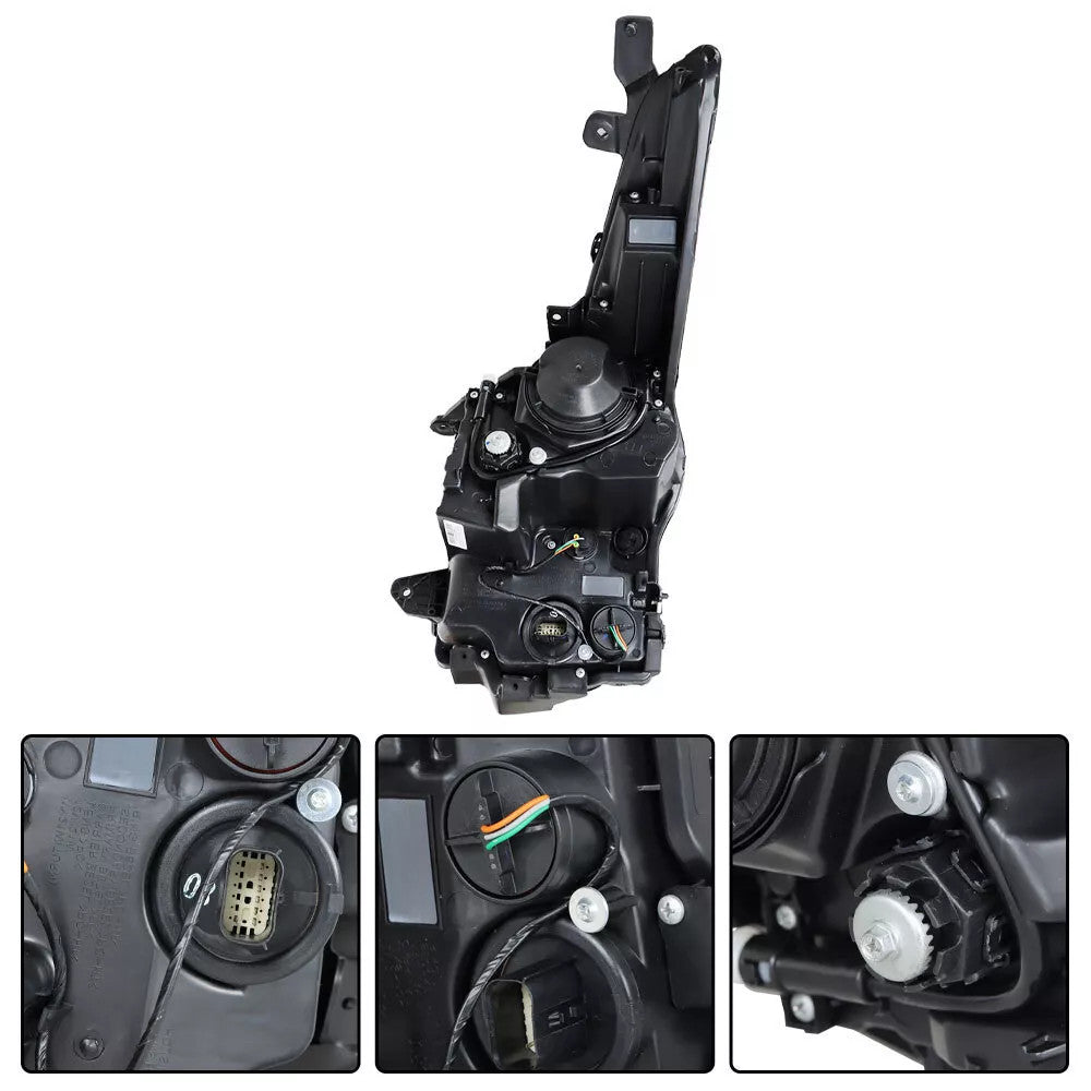 Halogen projector headlight bulb socket close-up for 2013-2018 Cadillac ATS