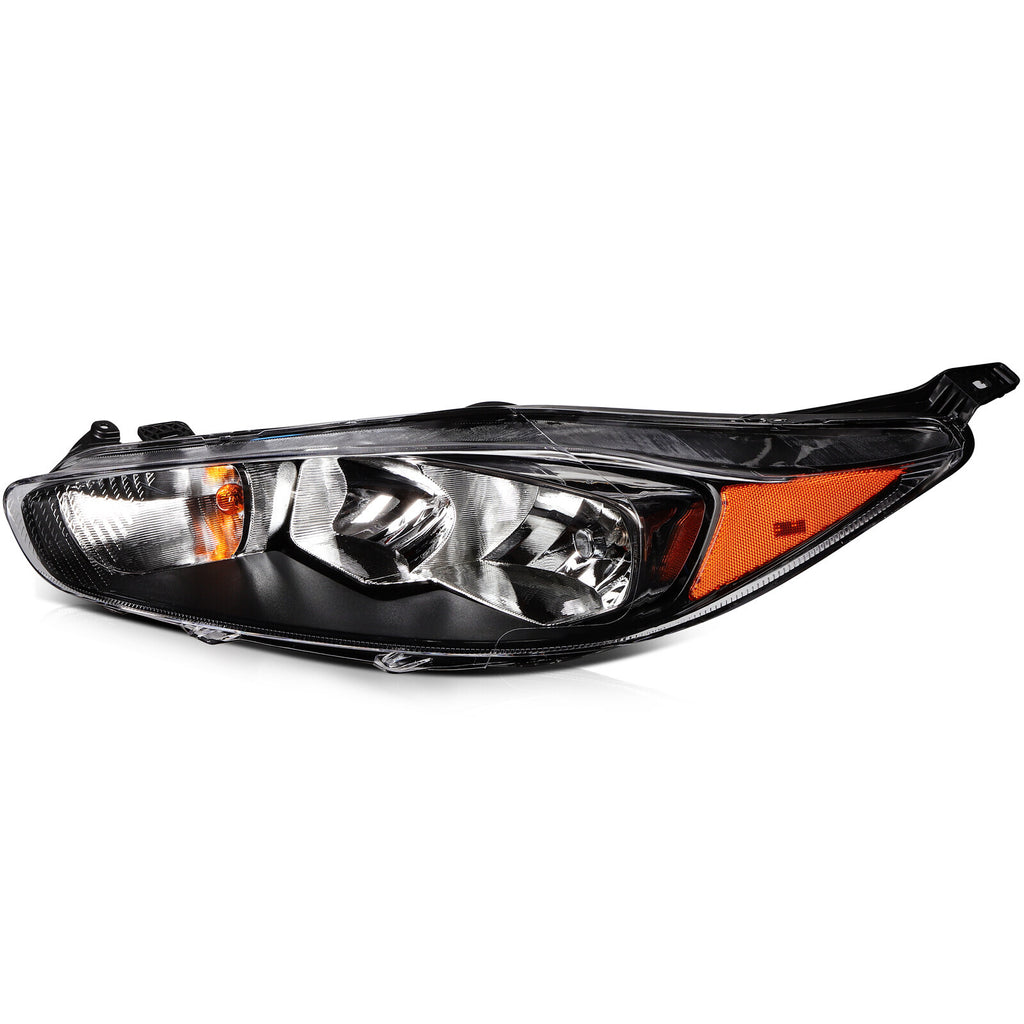 Right halogen headlight lens close-up for 2014-2019 Ford Fiesta