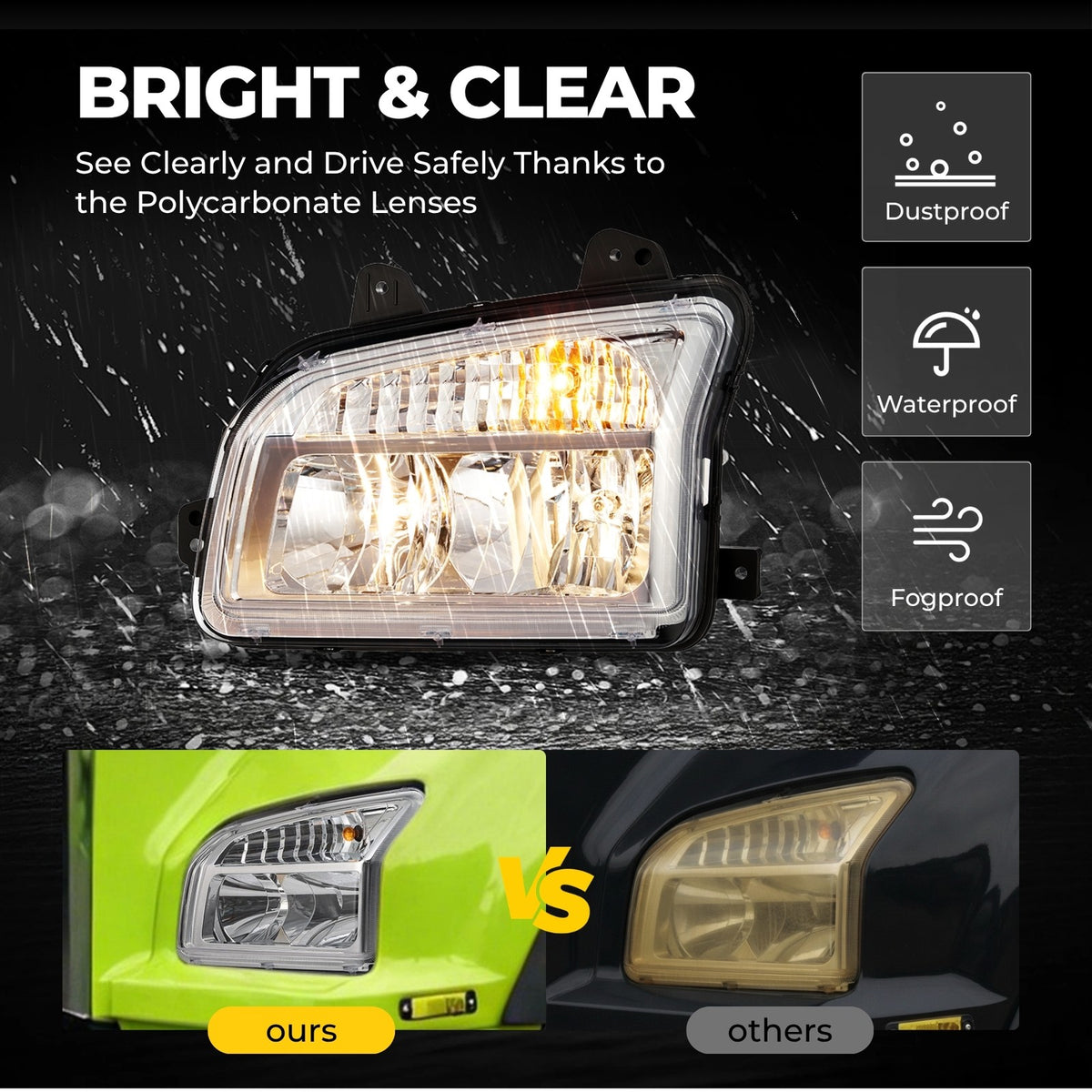 Chrome Halogen headlight features and specifications for 2014-2023 Kenworth T880 (image 5)