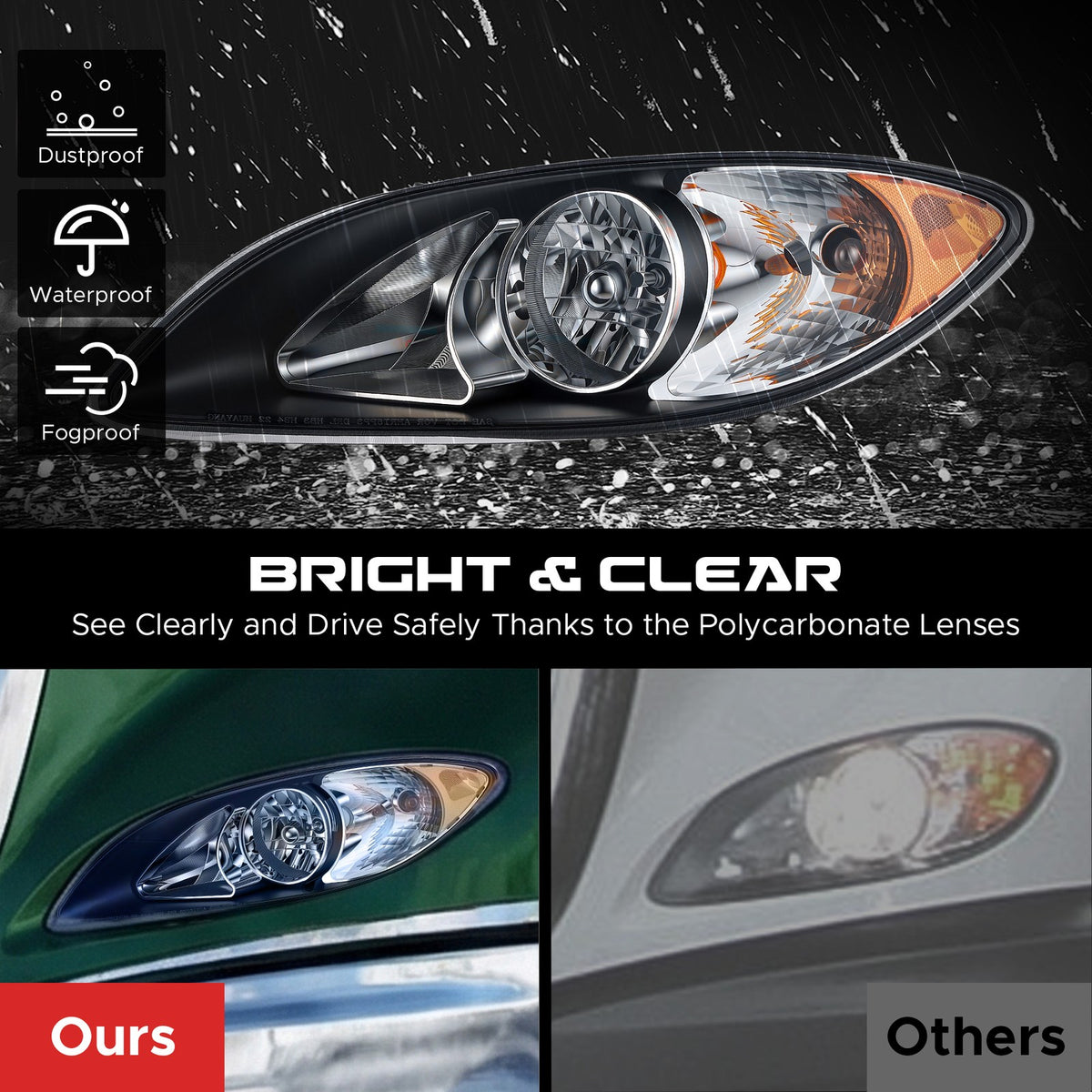 Black Halogen headlight features and specifications for 2008-2016 International ProStar (image 6)