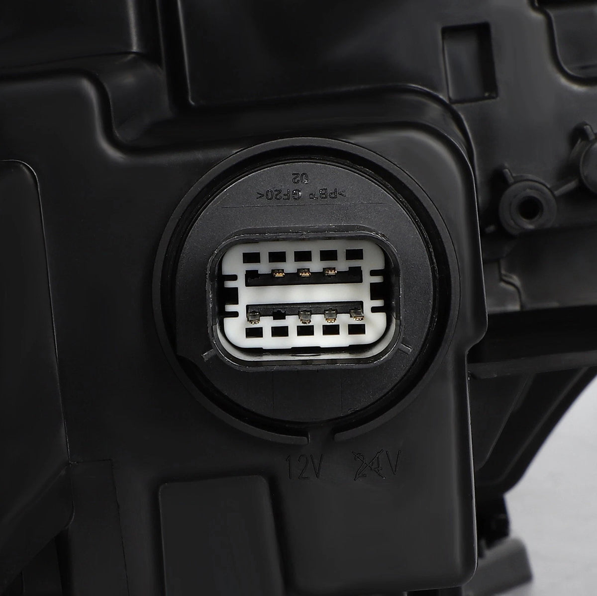 Hid headlight mounting tab close-up for 2017-2021 Jeep Compass