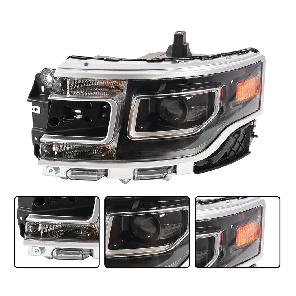 Right HID headlight lens close-up for 2013-2019 Ford Flex