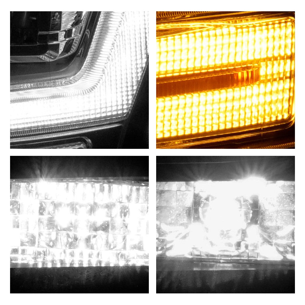 Left LED headlight lens close-up for 2018-2020 Ford F-150