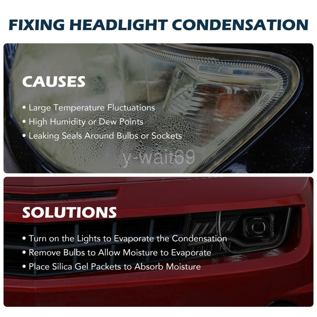 Headlight bulb size diagram for 2010-2013 Chevrolet Camaro Black Projector Halogen headlights (image 2)