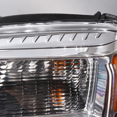 Passenger side Chrome Halogen Projector headlight close-up for 2010-2015 GMC Terrain SL SLE SLT (view 11)