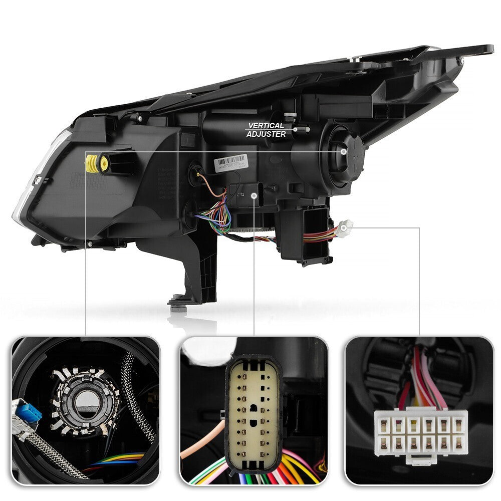 Rear adjuster view diagram for 2013-2017 Buick Enclave headlights