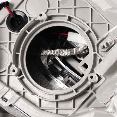 Black HID Projector headlight lens and housing detail for 2007-2008 Infiniti G35 Sedan (view 12)