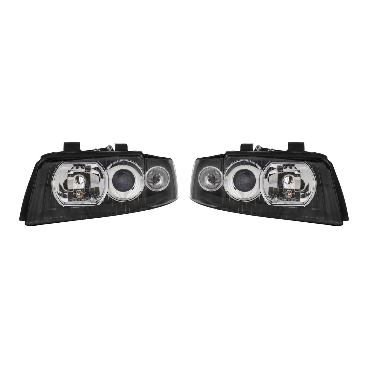 Euro Black Clear Corner Projector Headlights for Audi A4 / S4 B6 Xenon Models (2002-2005) - left and right pair
