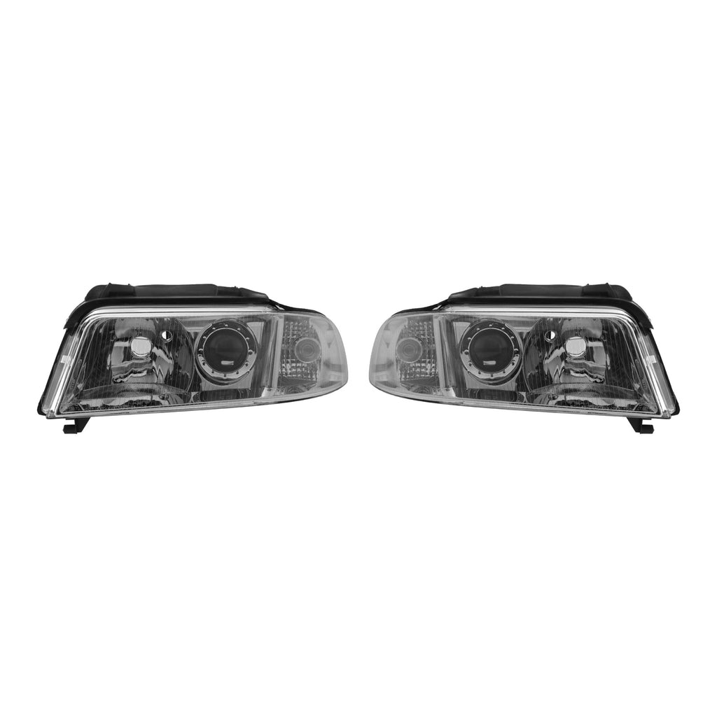 Euro Chrome Clear Corner Projector Headlights for Audi A4 B5 / S4 (1999-2002) - left and right pair