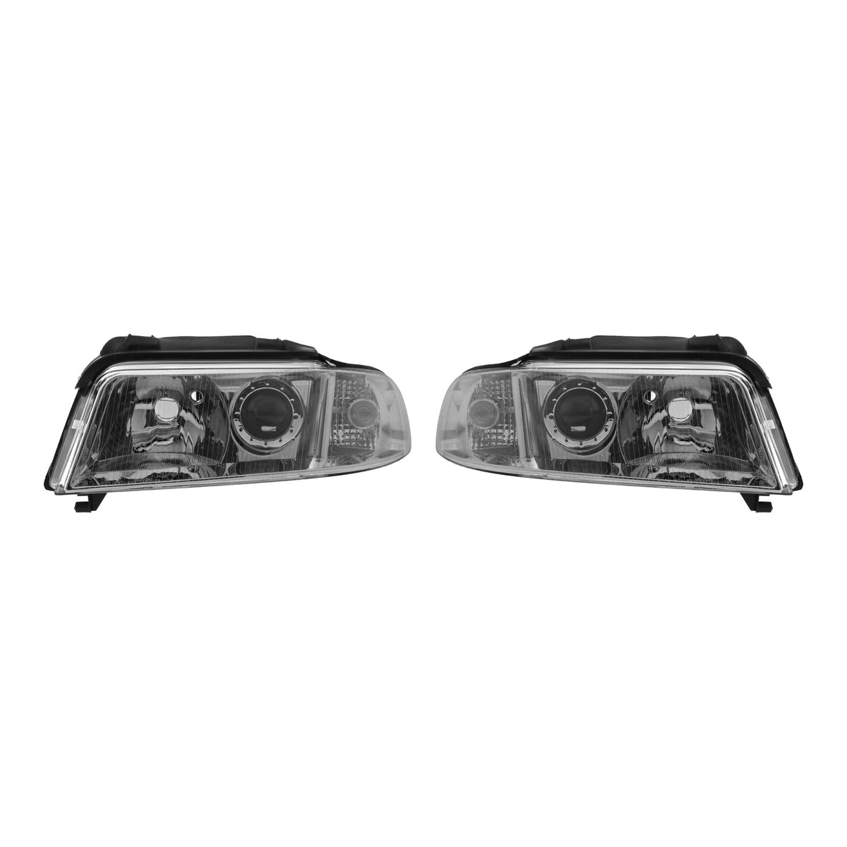 Euro Chrome Clear Corner Projector Headlights for Audi A4 B5 / S4 (1999-2002) - left and right pair
