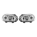 R32 Style Chrome Projector Headlights with Fog Lights for Volkswagen Golf / GTI MK4 (1999-2006) - left and right pair