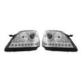 S-Class Style LED DRL Chrome Projector Headlights for Mercedes-Benz ML-Class W164 Halogen Models (2006-2008) - left and right pair