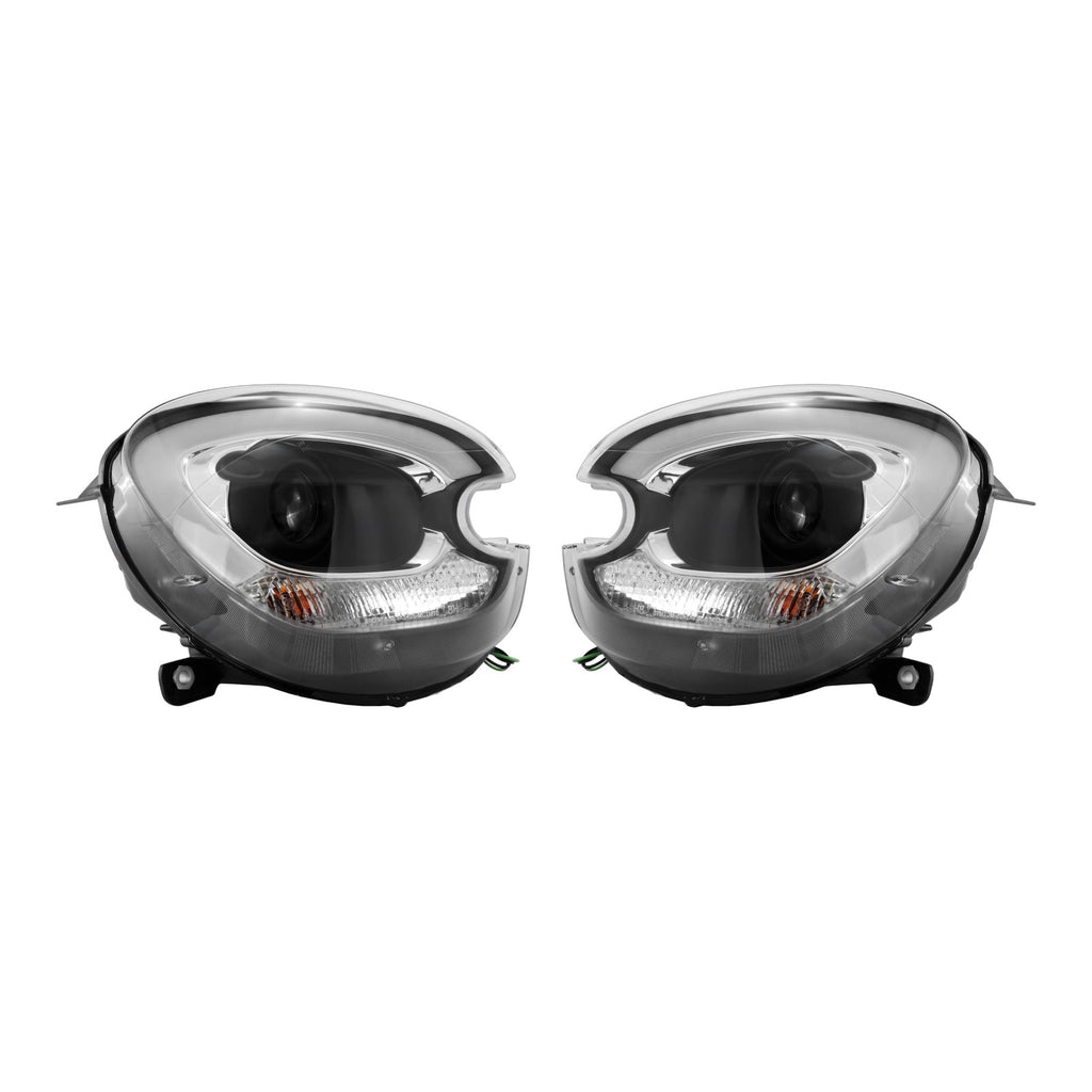 Black LED DRL Projector Headlights for MINI Countryman R60 and Paceman R61 Xenon Models - left and right pair