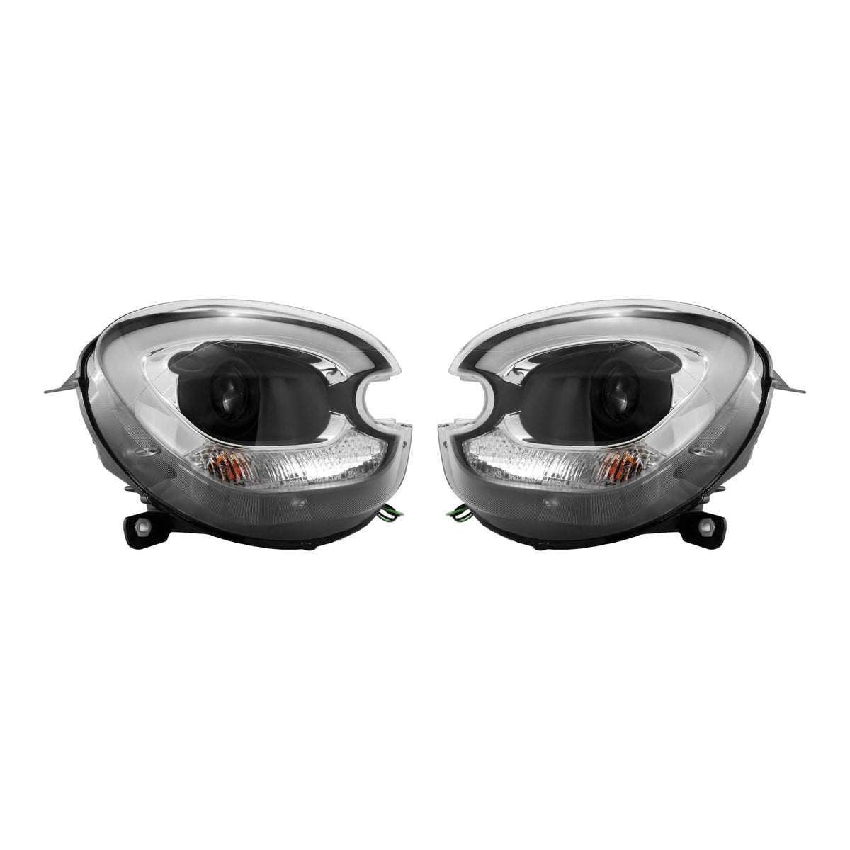 Black LED DRL Projector Headlights for MINI Countryman R60 and Paceman R61 Xenon Models - left and right pair