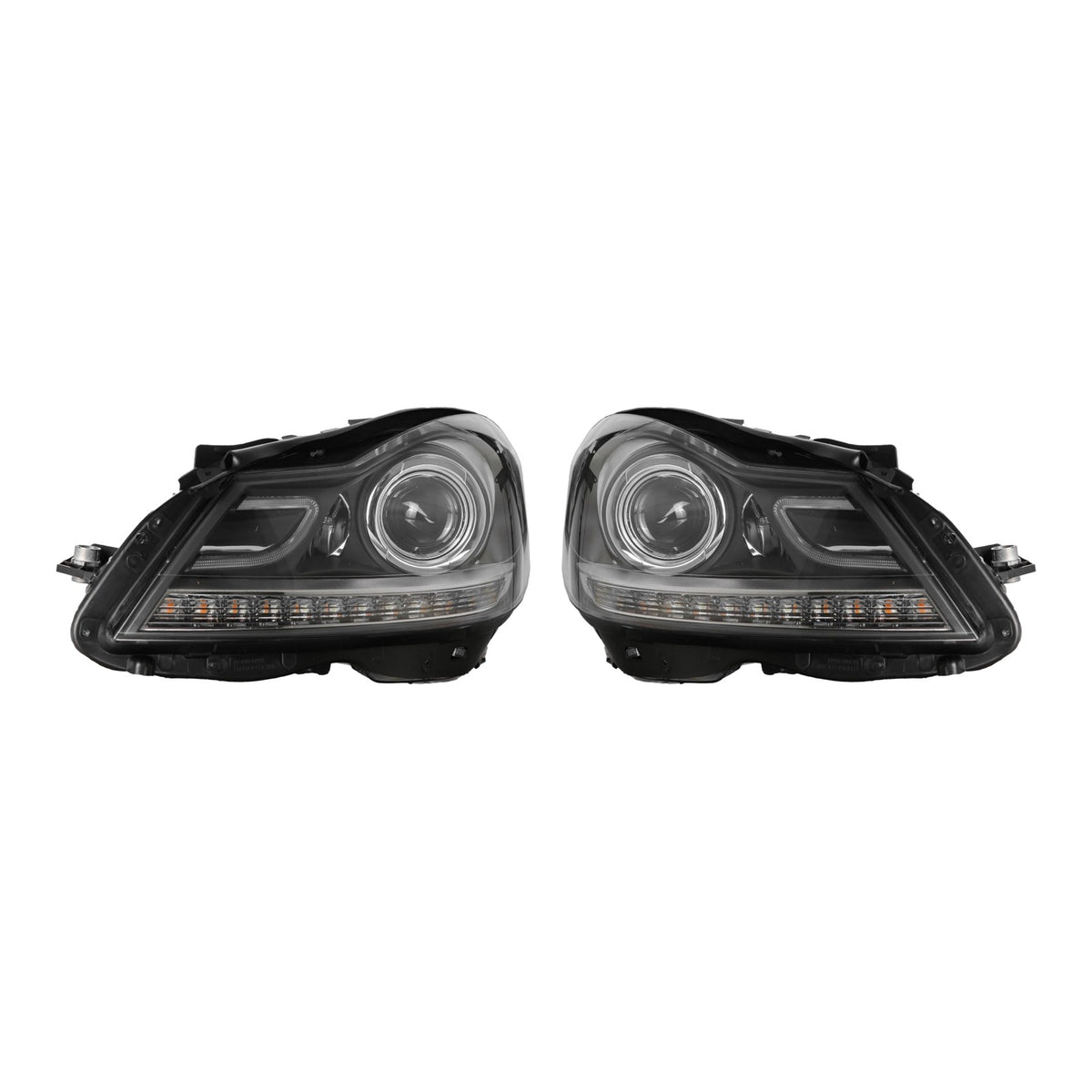 AMG Style LED DRL Projector Headlights for Mercedes-Benz C-Class W204 Halogen Models (2012-2014) - left and right pair