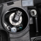 Halogen projector headlight DOT marking close-up for 2013-2014 Ford Taurus