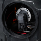 Halogen projector headlight back housing close-up for 2015-2019 GMC Sierra HD