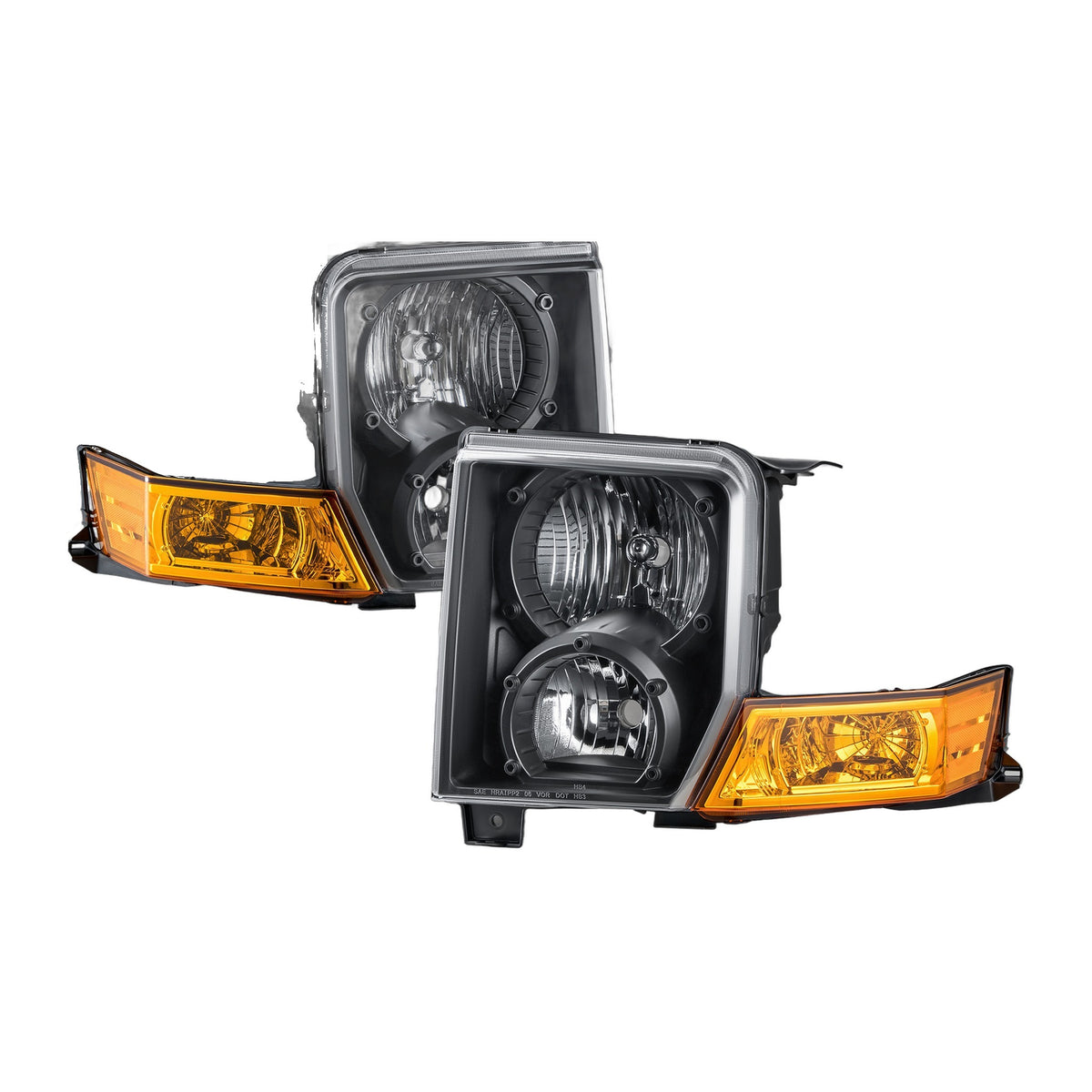 Black Halogen Headlights Pair for Jeep Commander (2006-2010)