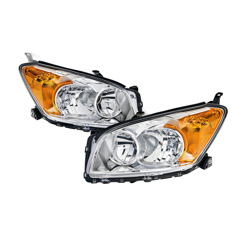 Chrome Halogen Headlights Pair for Toyota RAV4 (2009-2012)
