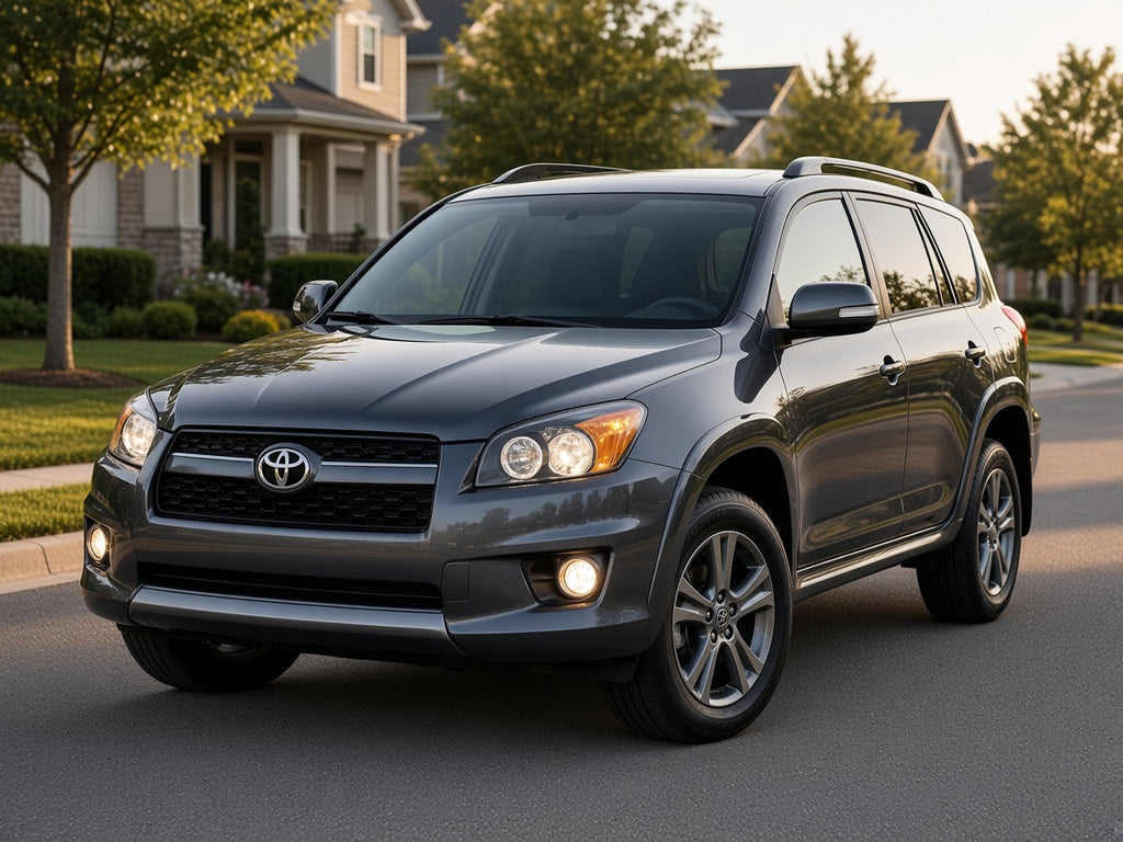 2009-2012 Toyota RAV4 with Black Halogen headlights installed