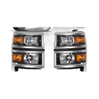 Black Halogen Headlights Pair for Chevrolet Silverado 1500 (2014-2015)