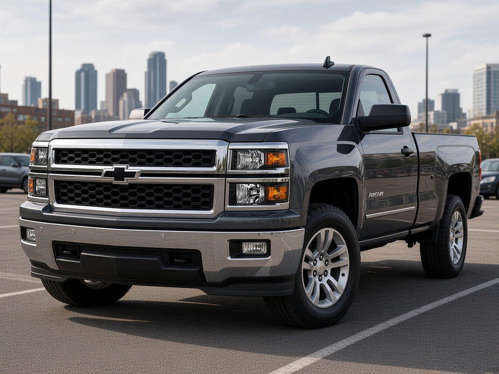 2014-2015 Chevrolet Silverado 1500 with Black Halogen headlights installed