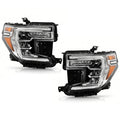 Chrome Full LED Headlights Pair w/ LED Turn Signal for GMC Sierra 1500 (2019-2021)