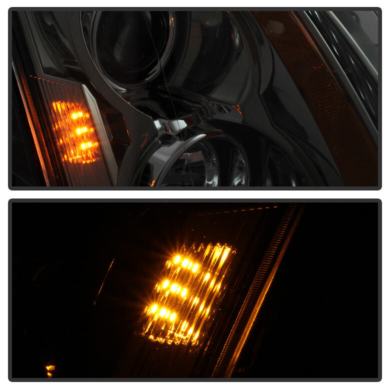 Halogen headlight inner detail close-up for 2008-2014 Cadillac CTS