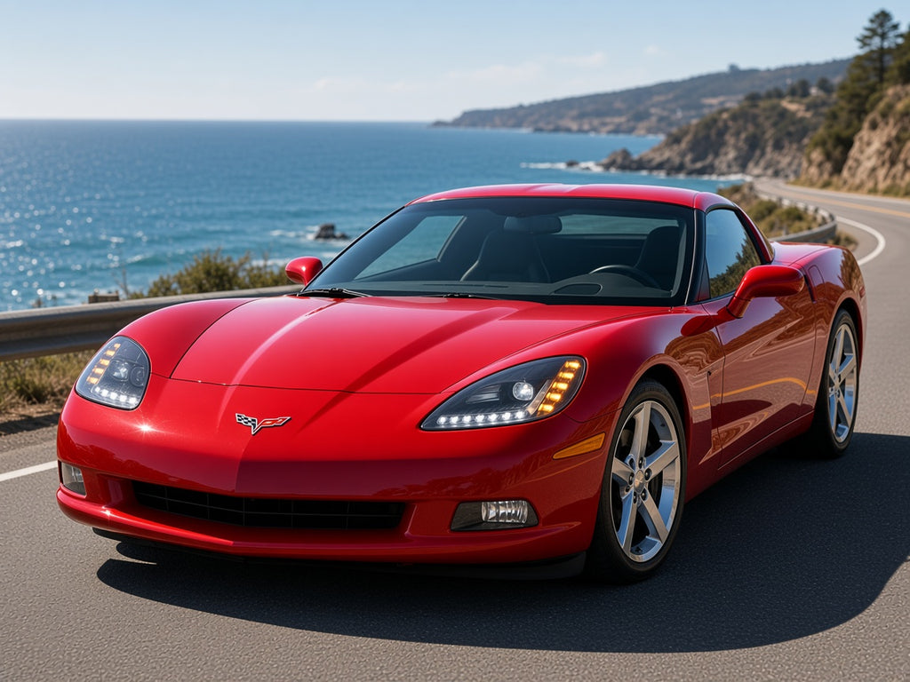 2005-2013 Chevrolet Corvette C6 with C7 Style LED Projector headlights installed