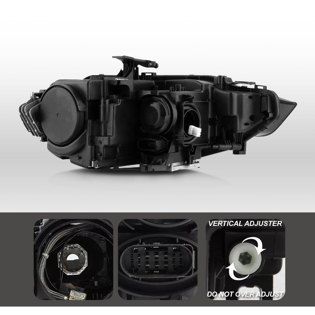 Rear adjuster view diagram for 2013-2017 Audi A5 headlights