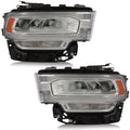 Chrome Full LED Reflector Headlights Pair for Ram 2500 / 3500 (2019-2024)