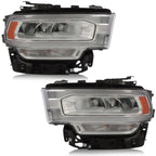 Chrome Full LED Reflector Headlights Pair for Ram 2500 / 3500 (2019-2024)