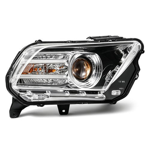 Projector headlight inner detail close-up for 2010-2014 Ford Mustang