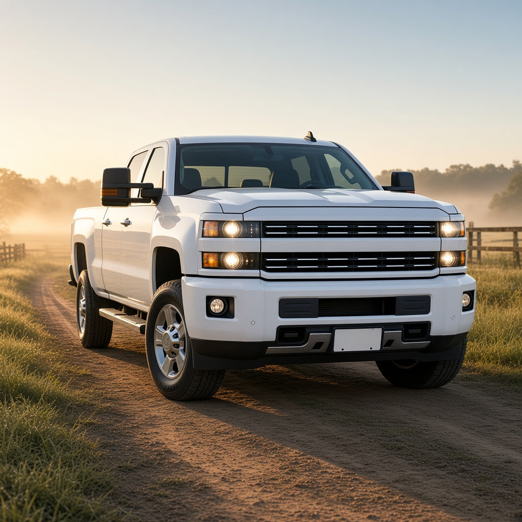 2015-2019 Chevy Silverado 2500HD with black halogen headlights installed