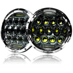 7 Inch Honeycomb Array Chrome LED Headlights Set Lighting