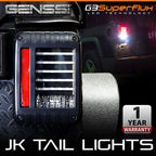 HELIOS Black LED Tail Lights for Wrangler JK 2007 - 2018 - GENSSI Lighting
