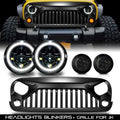 Combo Set Grille + Headlights + Blinkers for Jeep Wrangler JK 2007-2018 Default Title Grille