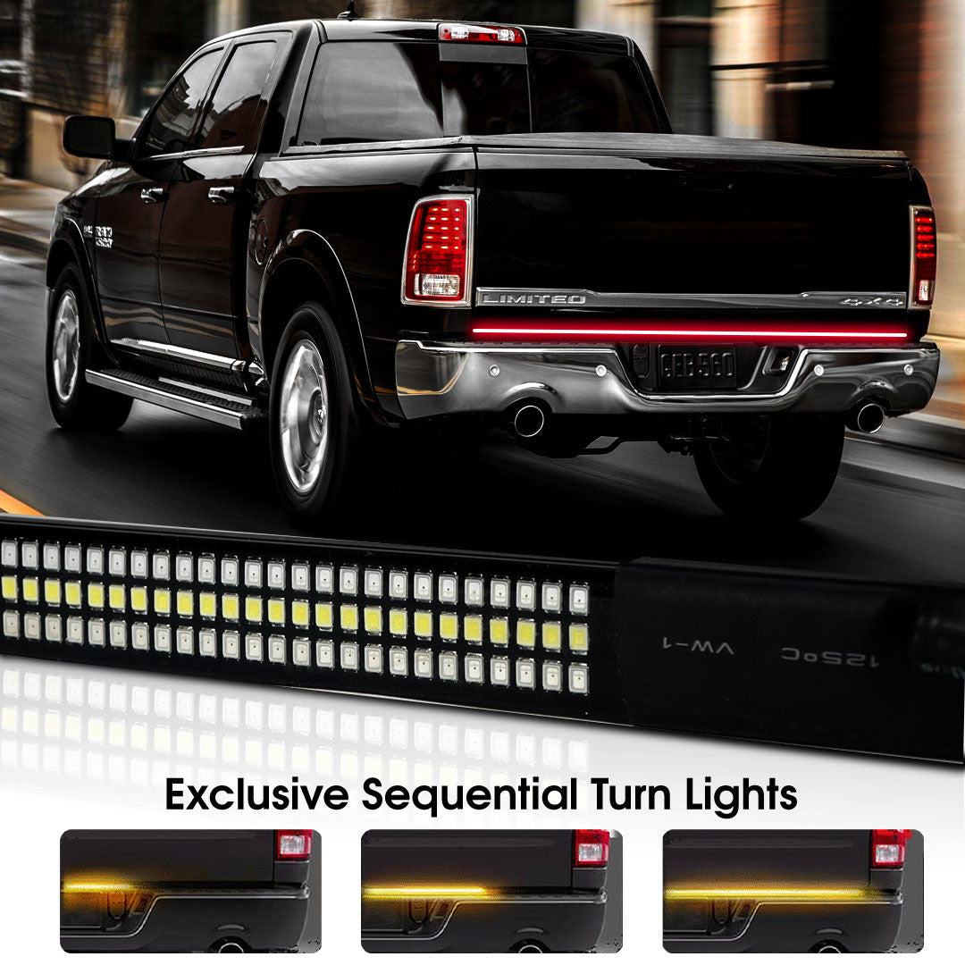 Tailgate Rigid LED Strip 60 inches Red White Sequential Amber Lighting