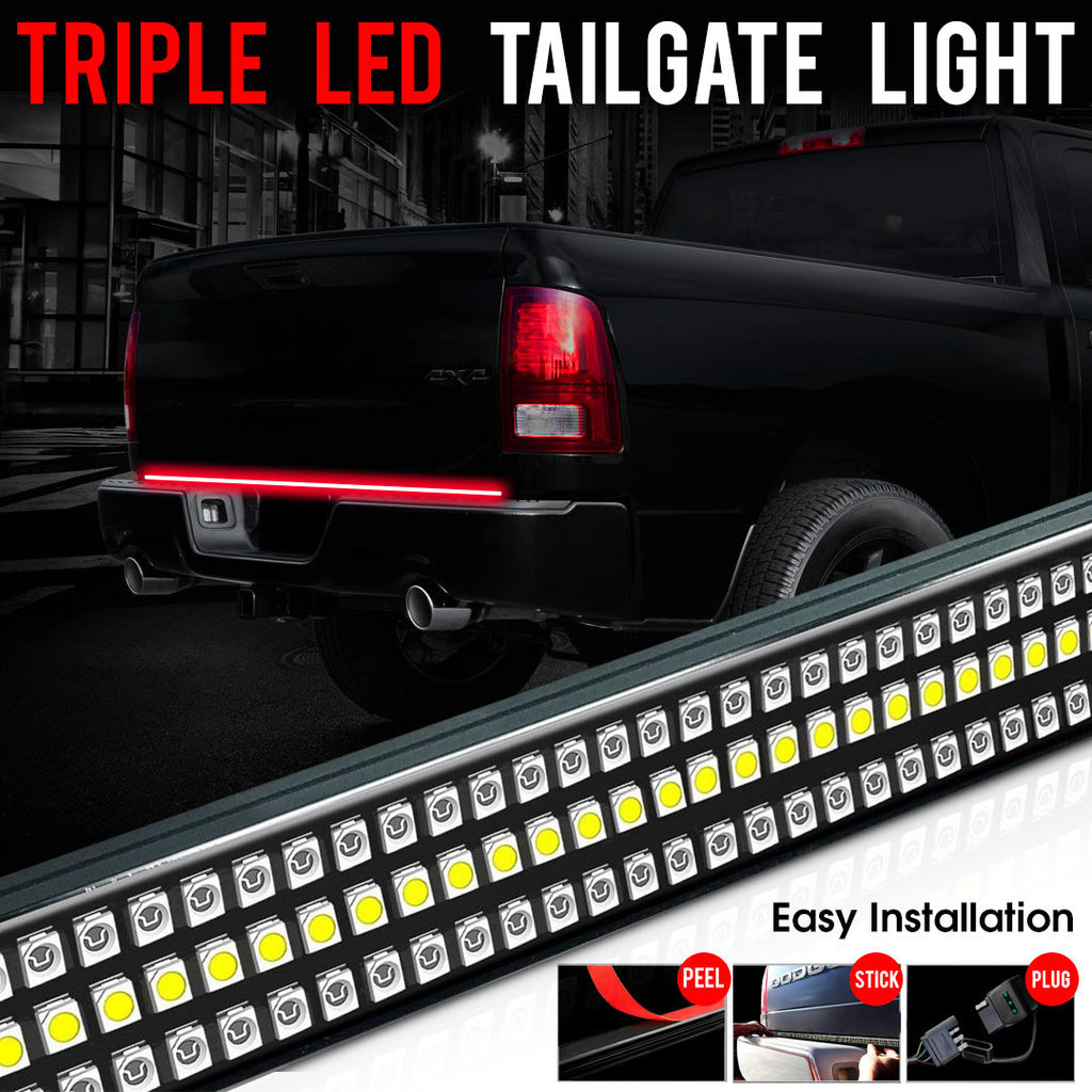 Tailgate Rigid LED Strip 60 inches Red White Sequential Amber Lighting