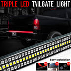 Tailgate Rigid LED Strip 60 inches Red White Sequential Amber - GENSSI Lighting