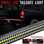 Tailgate Rigid LED Strip 60 inches Red White Sequential Amber - GENSSI Lighting