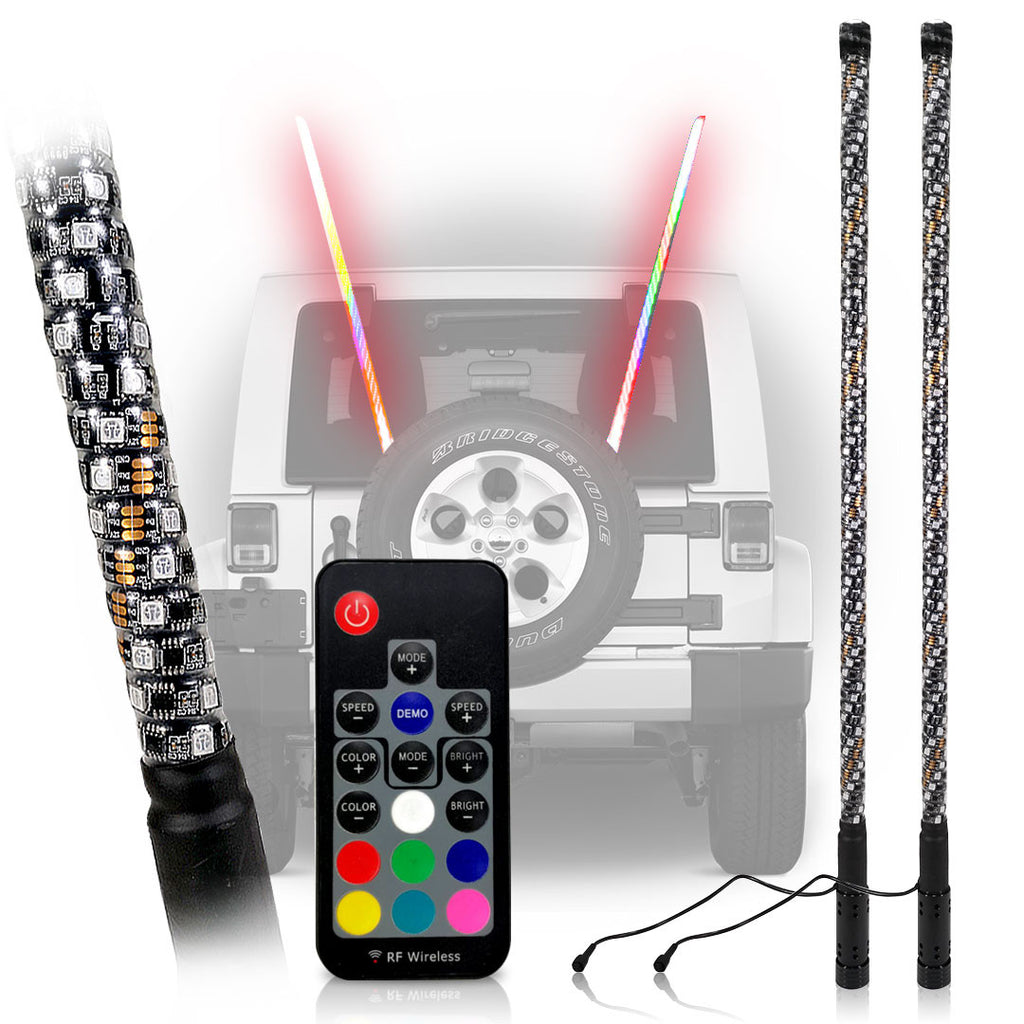 LED RGB Color Changing Whip Lights 3 Feet 4 Feet 5 Feet Lighting