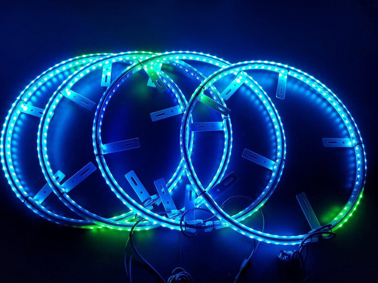 LED Wheel Lights Kit with Turn Signal and Red Brake Function Lighting