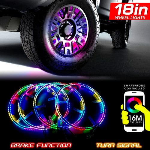 LED Wheel Light Kit Chase Moving Signal and Brake Function Wireless 18" Default Title Lighting