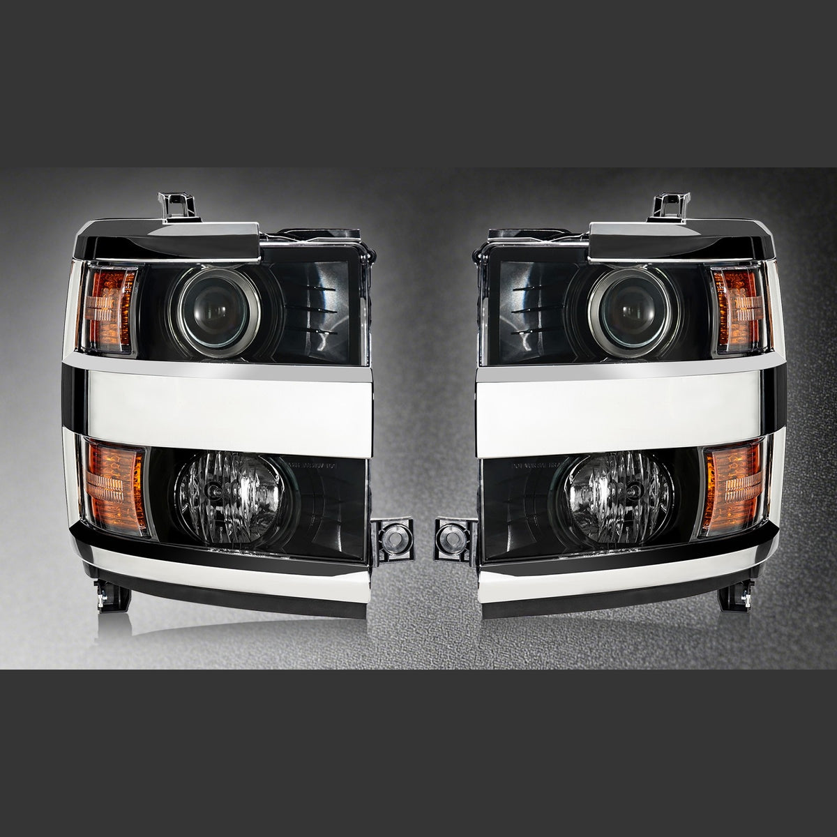 Halogen Headlights Pair w/ Bulbs for Chevy Silverado 2500HD 3500HD (2015-2019)