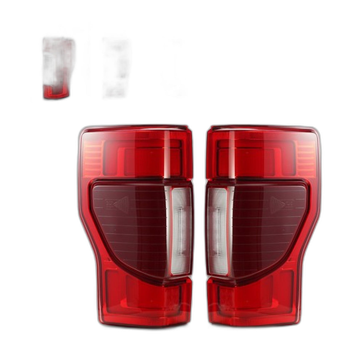 Chrome Full LED Tail Lights Pair for Ford F-250 F-350 Super Duty Halogen Models (2017-2022)