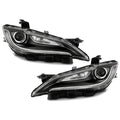 Black Trim Halogen Headlights Pair w/ LED DRL for Chrysler 200 (2015-2017)