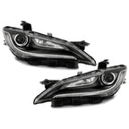 Black Trim Halogen Headlights Pair w/ LED DRL for Chrysler 200 (2015-2017)