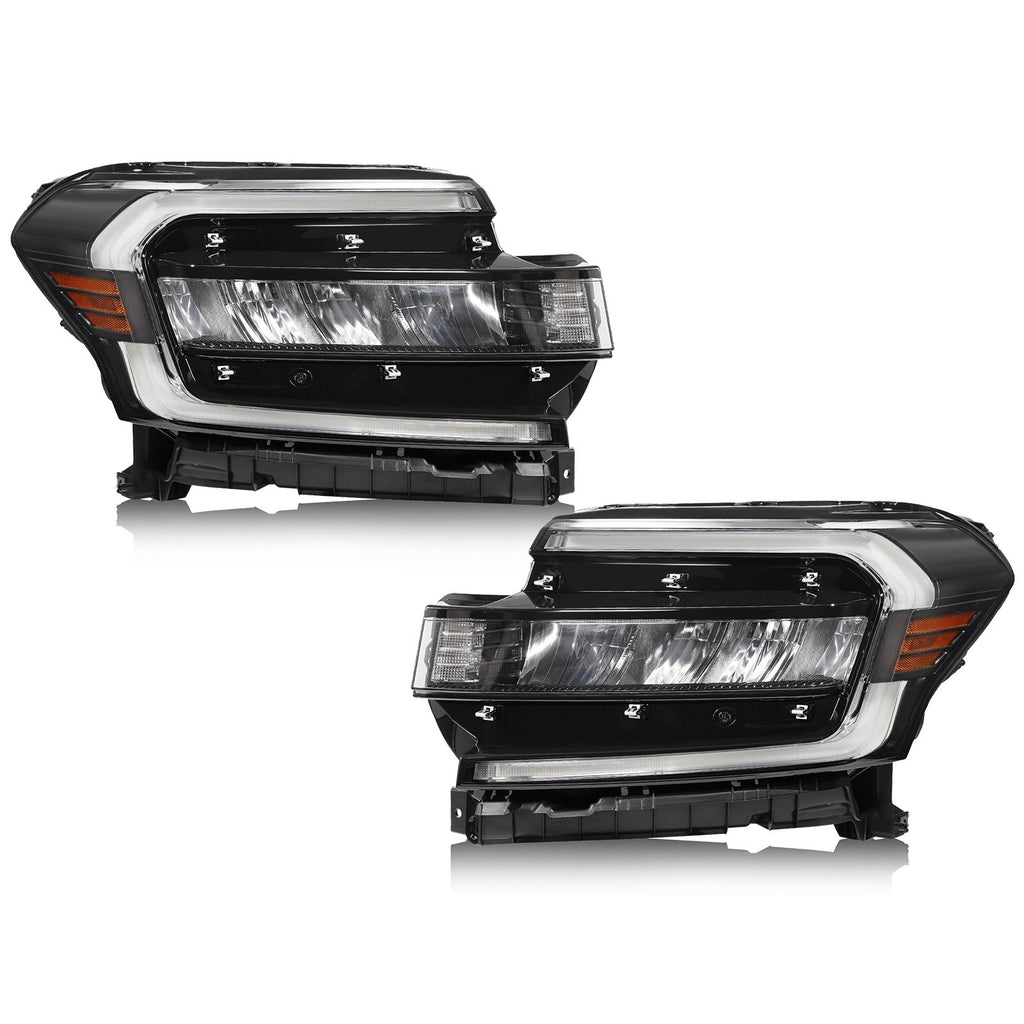Full LED Headlights Pair w/ LED DRL, Black Trim for Ford Expedition (2022-2024)
