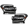 Full LED Headlights Pair w/ LED DRL, Black Trim for Ford Expedition (2022-2024)